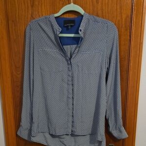 Cynthia Rowley Blue and White Button Down Shirt